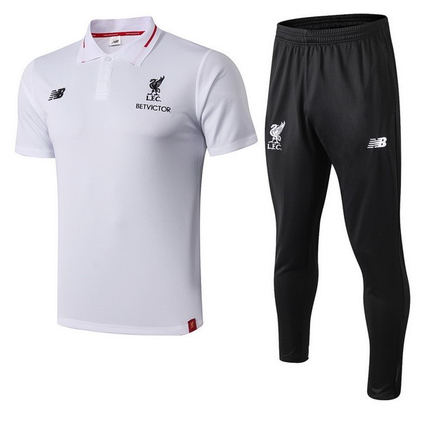 Polo Conjunto Completo Liverpool 2018/19 Blanco Negro